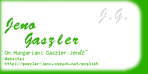 jeno gaszler business card